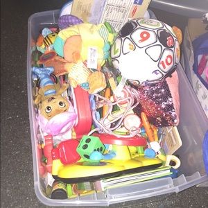 Tub full of 6 months to 36 months toys